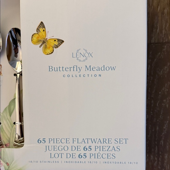 Lenox Butterfly Meadow 65-Piece Flatware Set - Silver - Picture 2 of 5